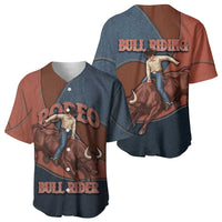 Bull Riding Baseball Jersey Western Cowboy Denim And Leather Effect