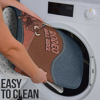 Bull Riding Bathroom Set Western Cowboy Denim And Leather Effect