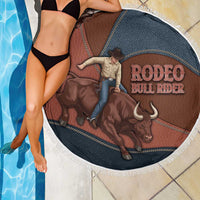 Bull Riding Beach Blanket Western Cowboy Denim And Leather Effect