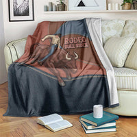 Bull Riding Blanket Western Cowboy Denim And Leather Effect