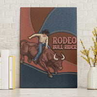 Bull Riding Canvas Wall Art Western Cowboy Denim And Leather Effect