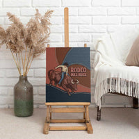 Bull Riding Canvas Wall Art Western Cowboy Denim And Leather Effect
