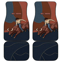 Bull Riding Car Mats Western Cowboy Denim And Leather Effect