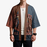 Bull Riding Kimono Western Cowboy Denim And Leather Effect