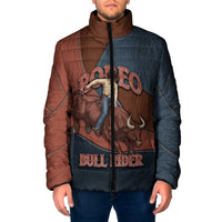 Bull Riding Padded Jacket Western Cowboy Denim And Leather Effect