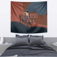 Bull Riding Tapestry Western Cowboy Denim And Leather Effect