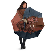 Bull Riding Umbrella Western Cowboy Denim And Leather Effect