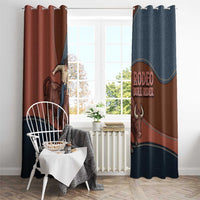 Bull Riding Window Curtain Western Cowboy Denim And Leather Effect