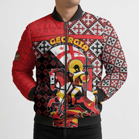 Personalized Georgia Bomber Puffer Jacket Saint George Dragon Slayer Folk Pattern