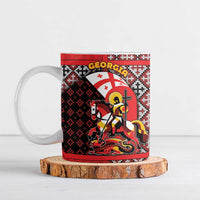 Personalized Georgia Ceramic Mug Saint George Dragon Slayer Folk Pattern