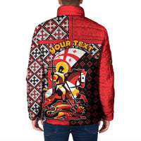 Personalized Georgia Padded Jacket Saint George Dragon Slayer Folk Pattern