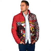 Personalized Georgia Padded Jacket Saint George Dragon Slayer Folk Pattern