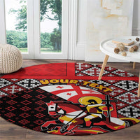 Personalized Georgia Round Carpet Saint George Dragon Slayer Folk Pattern