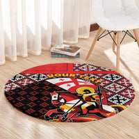 Personalized Georgia Round Carpet Saint George Dragon Slayer Folk Pattern