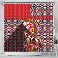 Personalized Georgia Shower Curtain Saint George Dragon Slayer Folk Pattern