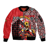 Personalized Georgia Sleeve Zip Bomber Jacket Saint George Dragon Slayer Folk Pattern