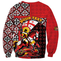 Personalized Georgia Sweatshirt Saint George Dragon Slayer Folk Pattern