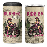 Cowgirl 4 in 1 Can Cooler Tumbler Running Wild Ride Or Die