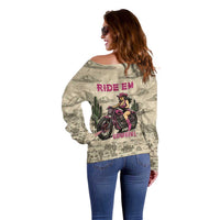 Cowgirl Off Shoulder Sweater Running Wild Ride Or Die