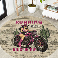 Cowgirl Round Carpet Running Wild Ride Or Die