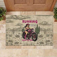 Cowgirl Rubber Doormat Running Wild Ride Or Die