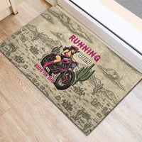 Cowgirl Rubber Doormat Running Wild Ride Or Die