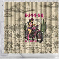 Cowgirl Shower Curtain Running Wild Ride Or Die