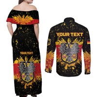Personalized Germany Couples Matching Off Shoulder Maxi Dress and Long Sleeve Button Shirt Bundeswappen Art Symbol - Wonder Print Shop