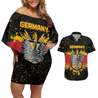 Personalized Germany Couples Matching Off Shoulder Short Dress and Hawaiian Shirt Bundeswappen Art Symbol - Wonder Print Shop