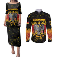 Personalized Germany Couples Matching Puletasi and Long Sleeve Button Shirt Bundeswappen Art Symbol - Wonder Print Shop