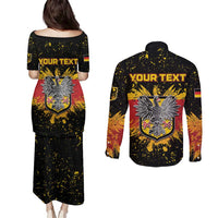 Personalized Germany Couples Matching Puletasi and Long Sleeve Button Shirt Bundeswappen Art Symbol - Wonder Print Shop