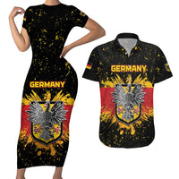 Personalized Germany Couples Matching Short Sleeve Bodycon Dress and Hawaiian Shirt Bundeswappen Art Symbol - Wonder Print Shop