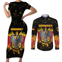 Personalized Germany Couples Matching Short Sleeve Bodycon Dress and Long Sleeve Button Shirt Bundeswappen Art Symbol - Wonder Print Shop