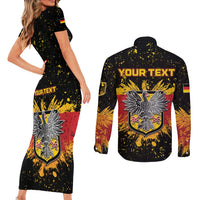 Personalized Germany Couples Matching Short Sleeve Bodycon Dress and Long Sleeve Button Shirt Bundeswappen Art Symbol - Wonder Print Shop