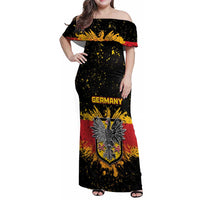 Personalized Germany Family Matching Off Shoulder Maxi Dress and Hawaiian Shirt Bundeswappen Art Symbol - Wonder Print Shop