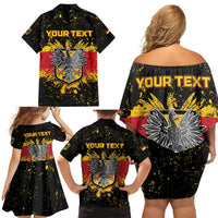 Personalized Germany Family Matching Off Shoulder Short Dress and Hawaiian Shirt Bundeswappen Art Symbol - Wonder Print Shop
