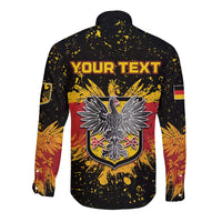 Personalized Germany Long Sleeve Button Shirt Bundeswappen Art Symbol - Wonder Print Shop