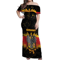 Personalized Germany Off Shoulder Maxi Dress Bundeswappen Art Symbol - Wonder Print Shop