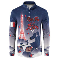 Personalized France Button Sweatshirt Eiffel For Him - Wonder Print Shop