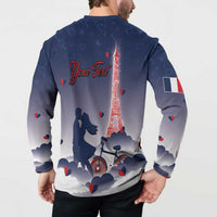 Personalized France Button Sweatshirt Eiffel For Him - Wonder Print Shop