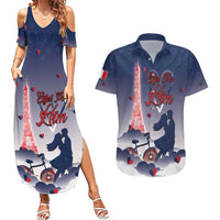 Personalized France Couples Matching Summer Maxi Dress and Hawaiian Shirt Eiffel For Him - Wonder Print Shop