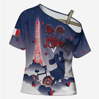 Personalized France Cross Shoulder Shirt Eiffel For Him - Wonder Print Shop