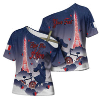 Personalized France Cross Shoulder Shirt Eiffel For Him - Wonder Print Shop