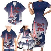 Personalized France Family Matching Short Sleeve Bodycon Dress and Hawaiian Shirt Eiffel For Him - Wonder Print Shop