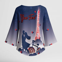 Personalized France Kimono Sleeve Blouse Eiffel For Him - Wonder Print Shop