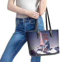France Leather Tote Bag Eiffel For Him - Wonder Print Shop