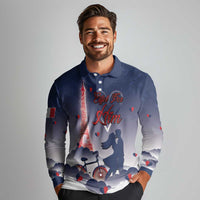 Personalized France Long Sleeve Polo Shirt Eiffel For Him - Wonder Print Shop