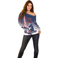 Personalized France Off Shoulder Sweater Eiffel For Him - Wonder Print Shop