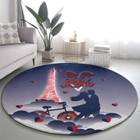 France Round Carpet Eiffel For Him - Wonder Print Shop
