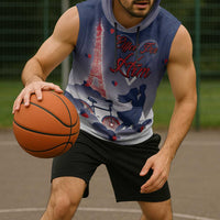 Personalized France Sleeveless Hoodie Eiffel For Him - Wonder Print Shop